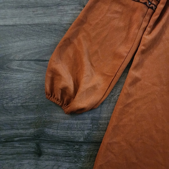 Blu Pepper Boho Burnt Orange Dress Sz S - Picture 2 of 7